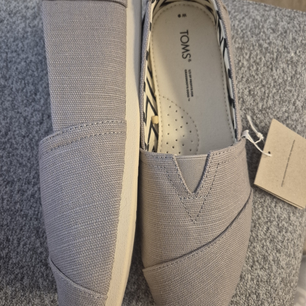 TOMS Gray Slip-On Shoes
